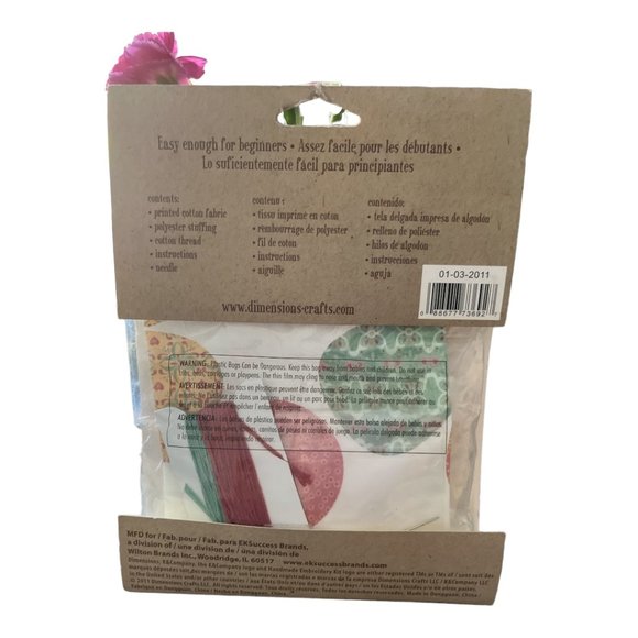 DIMENSIONS Handmade Embroidery Kit Flower Boho Applique Add to Jean Jacket - Picture 3 of 7